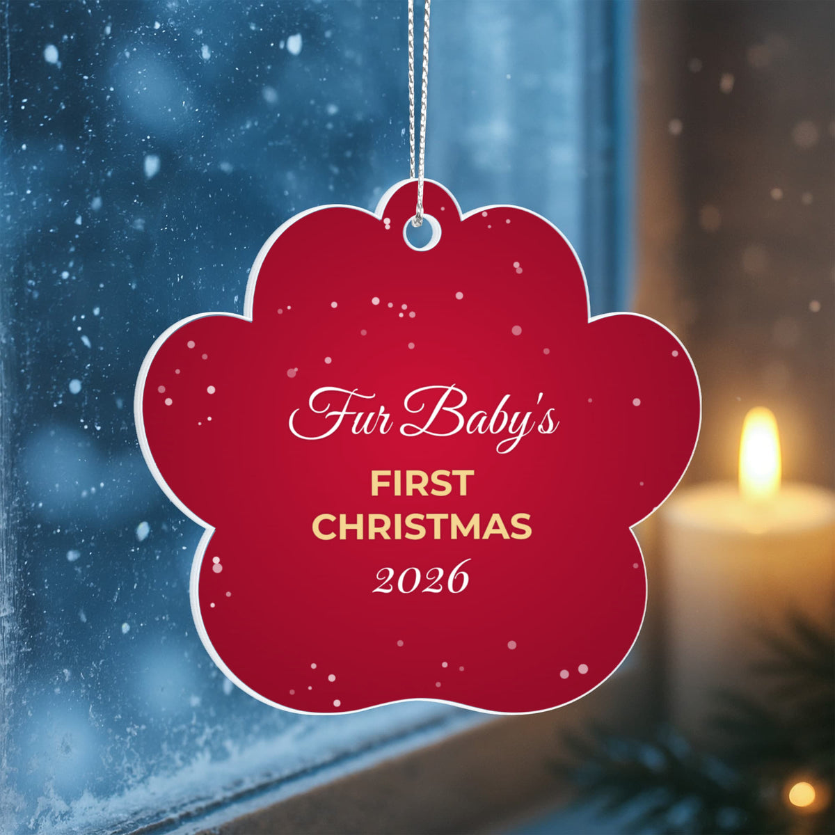 Fur Baby's First Christmas 2026 – Paw Ornament
