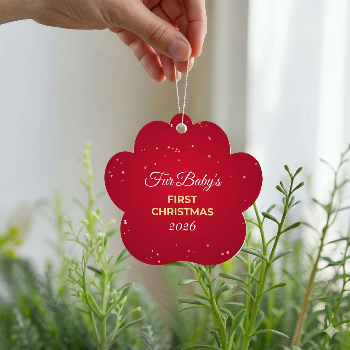 Fur Baby's First Christmas 2026 – Paw Ornament