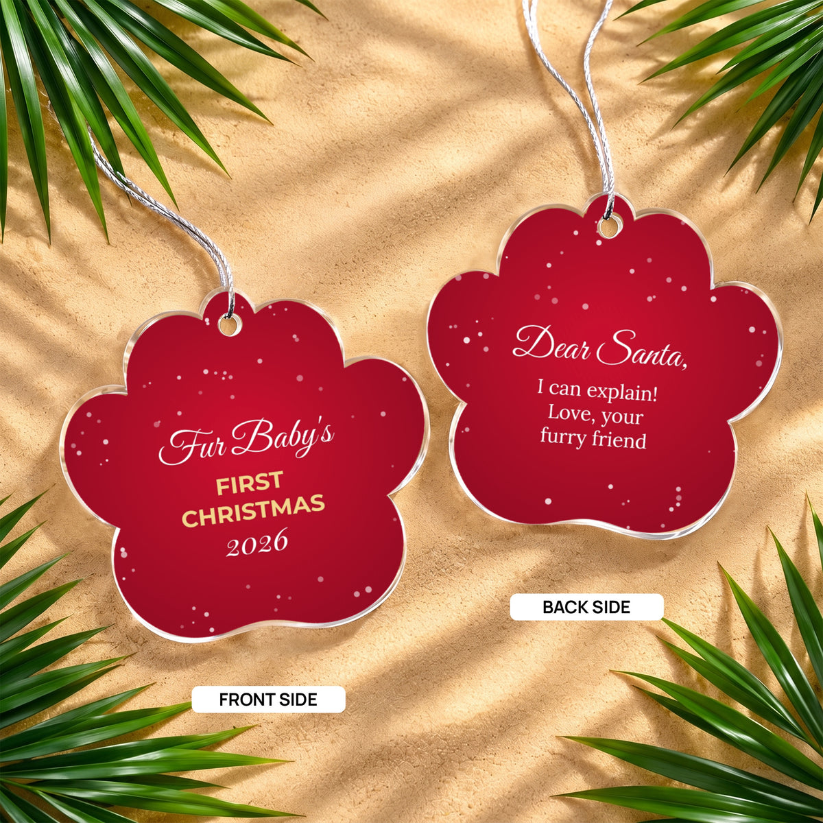 Fur Baby's First Christmas 2026 – Paw Ornament