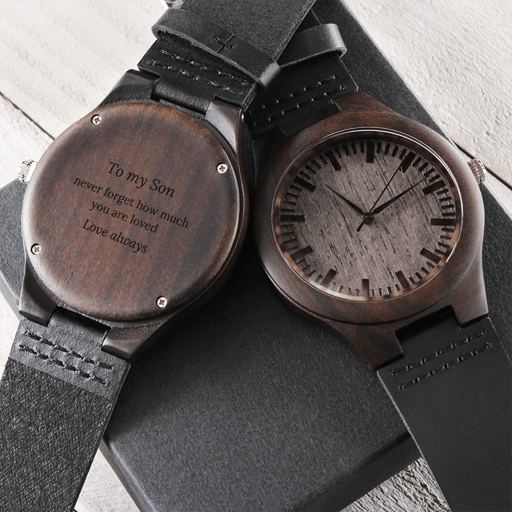 Engraved Wood Watch – Son