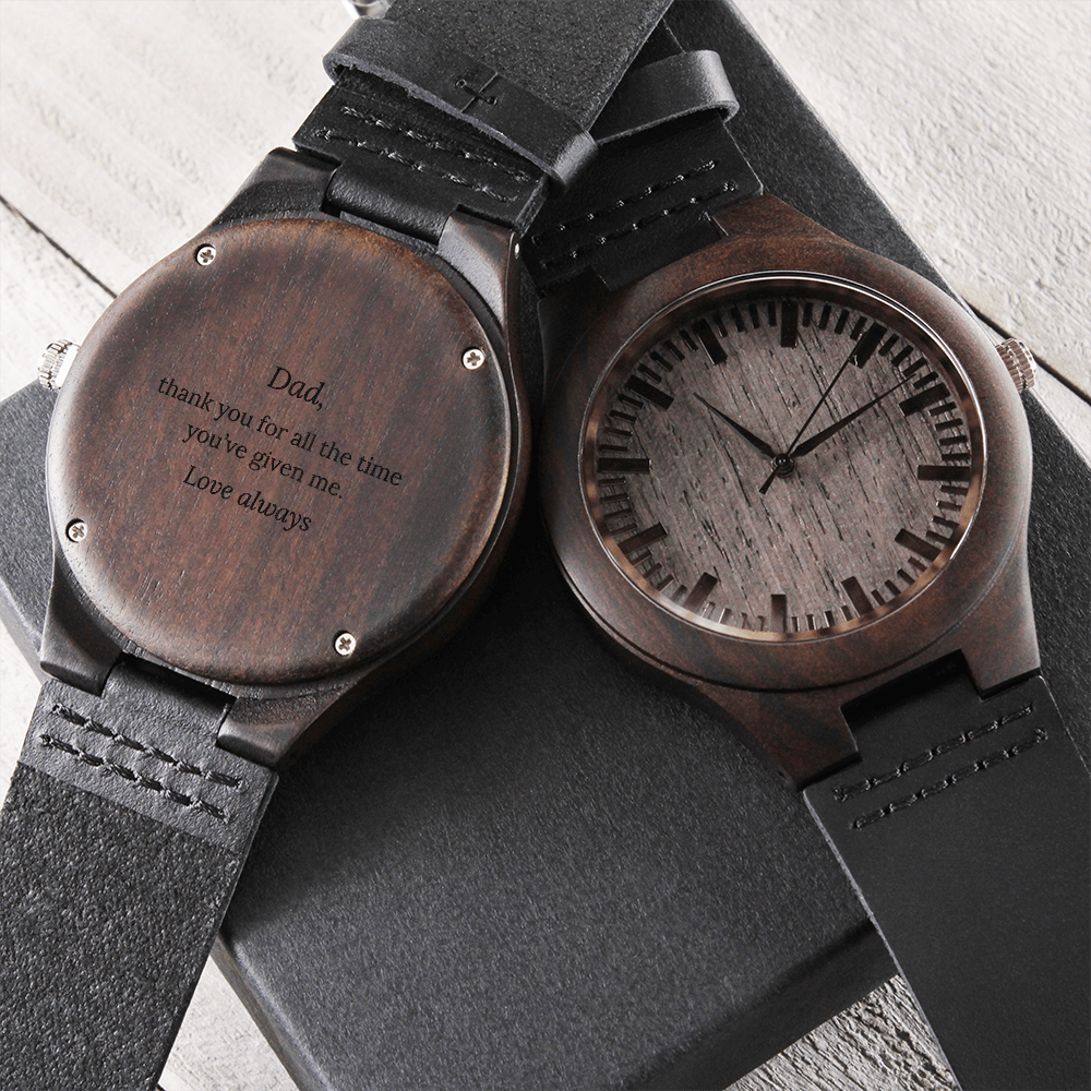 Engraved Wood Watch – Dad
