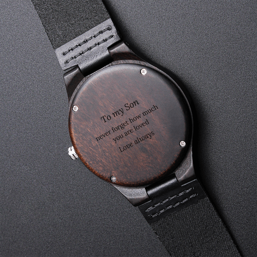 Engraved Wood Watch – Son