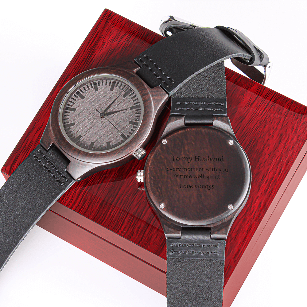 Engraved Wood Watch – Husband