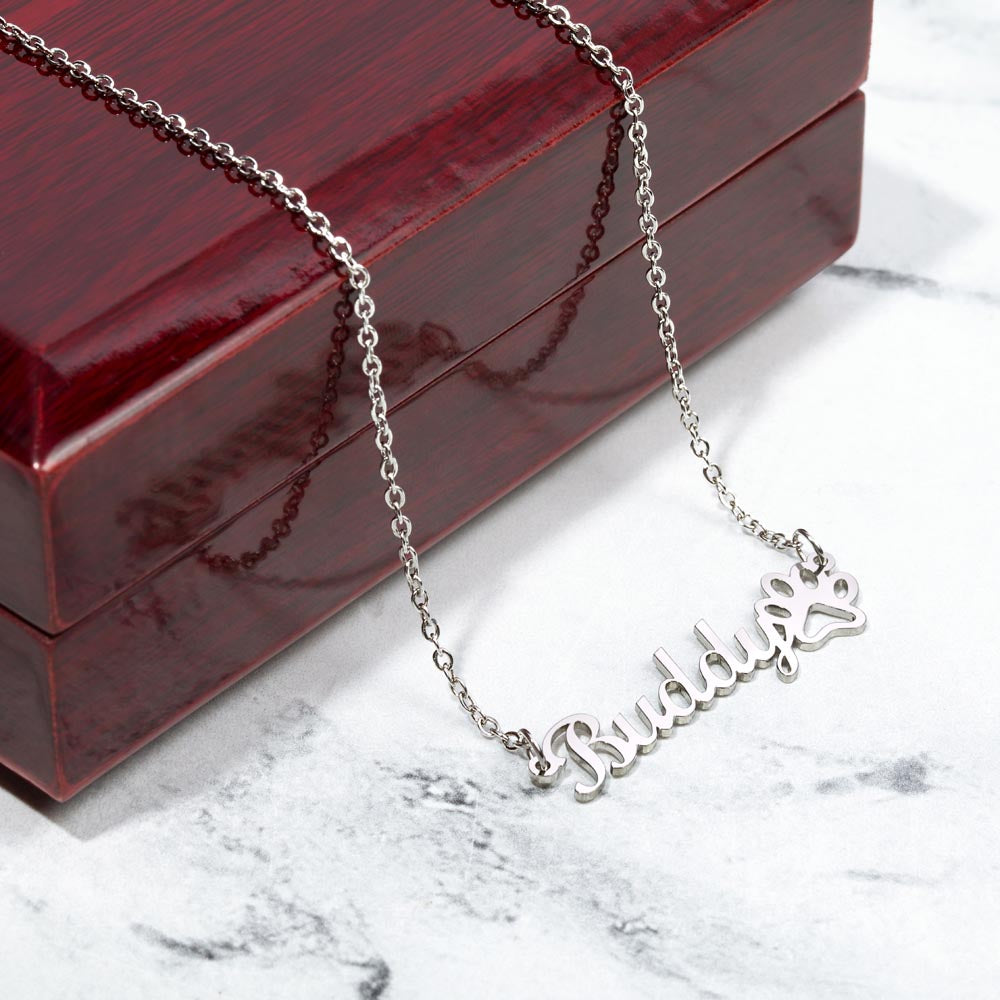 Paw Print Name Necklace – Proud Fur Mum