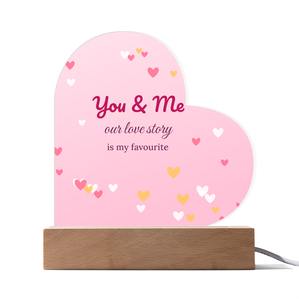 You & Me – Light-Up Acrylic Heart Plaque