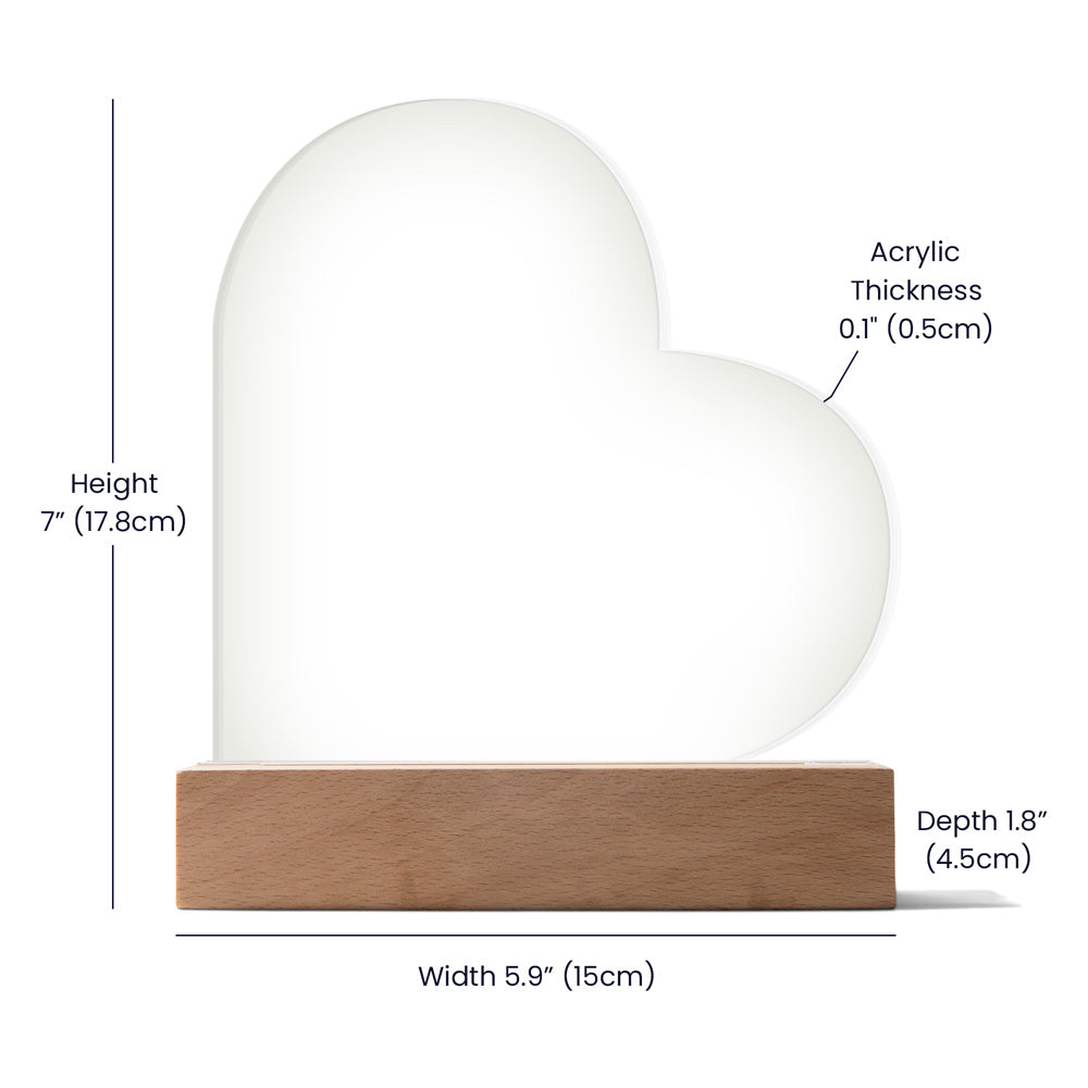 You & Me – Light-Up Acrylic Heart Plaque