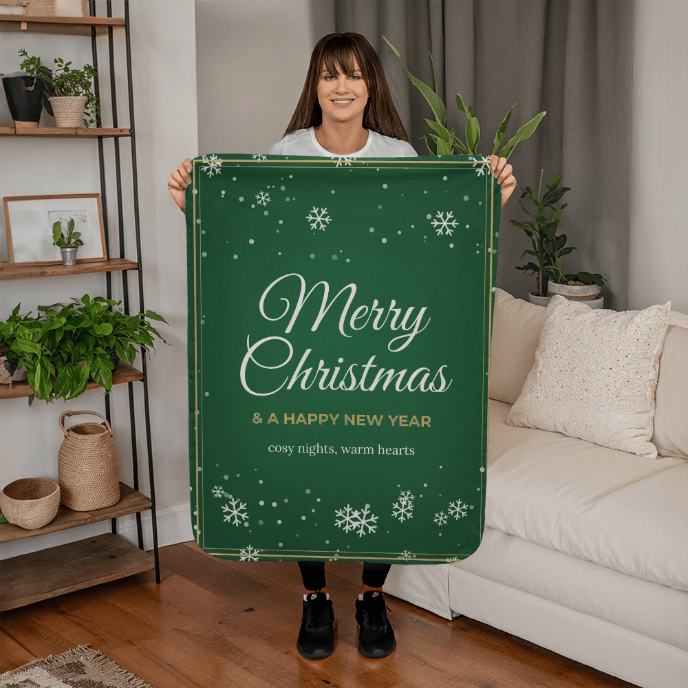 Merry Christmas – Sherpa Fleece Blanket