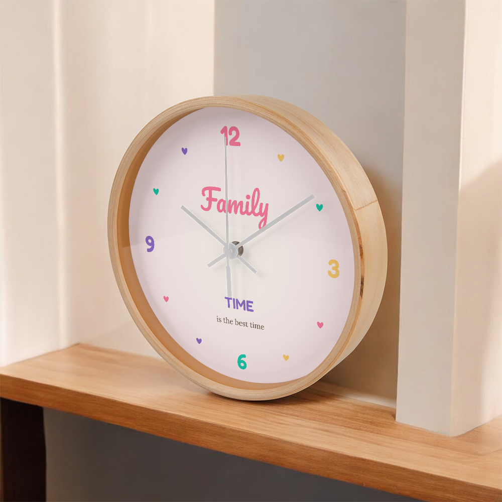 Family Time – Wooden Frame Wall Clock