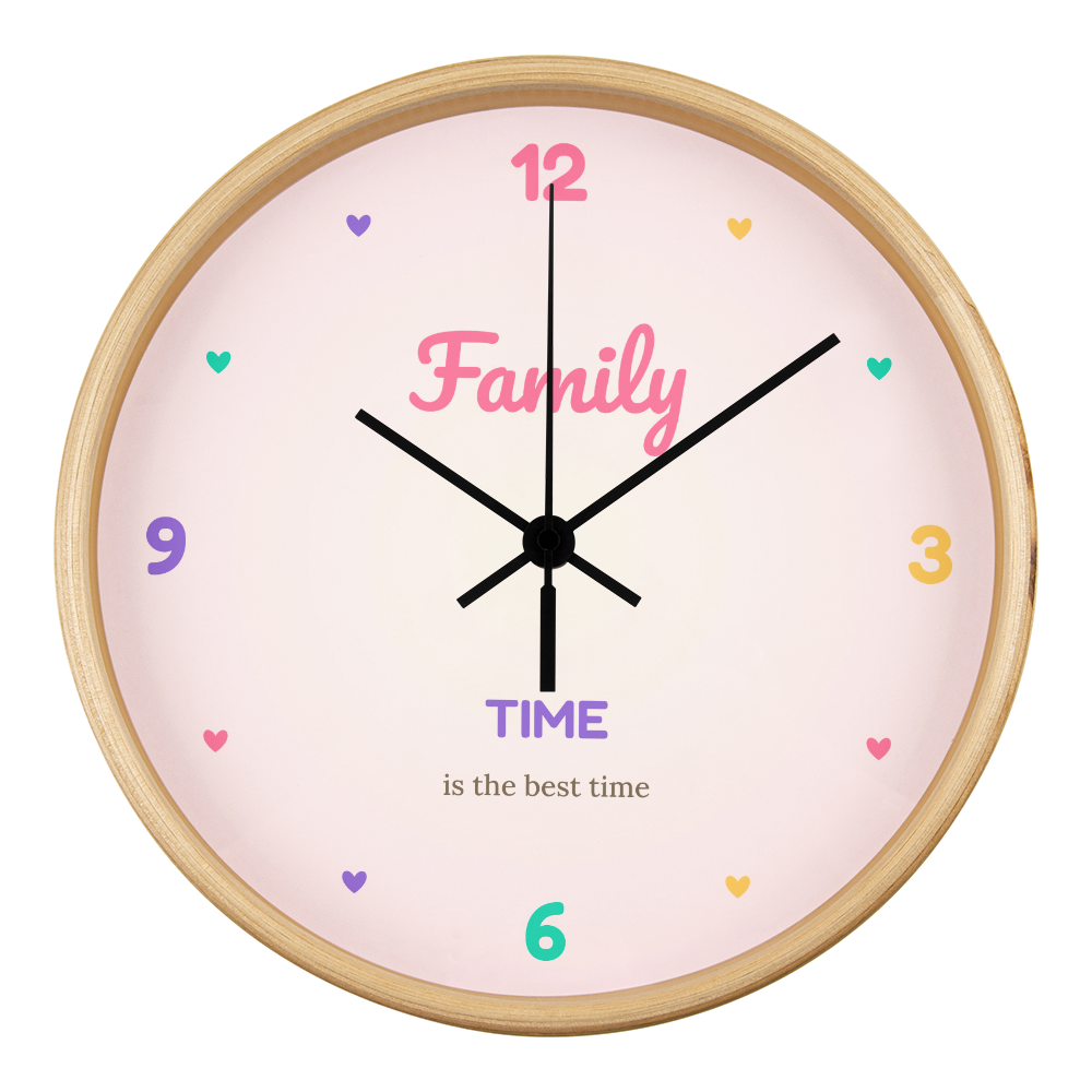Family Time – Wooden Frame Wall Clock