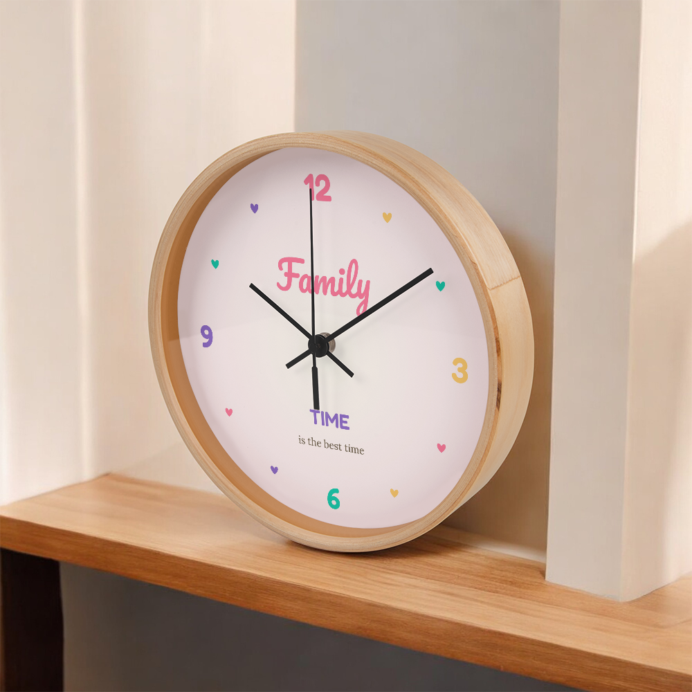 Family Time – Wooden Frame Wall Clock
