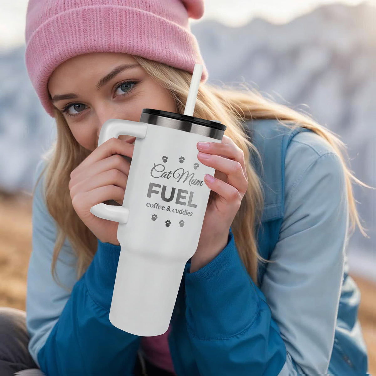 Cat Mum Fuel – Engraved 40oz Tumbler