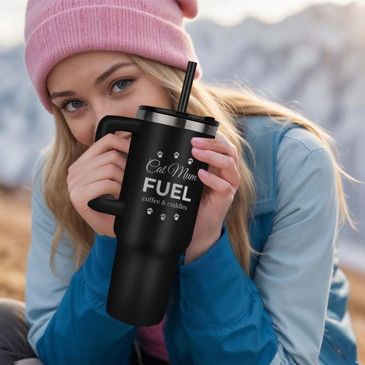 Cat Mum Fuel – Engraved 40oz Tumbler