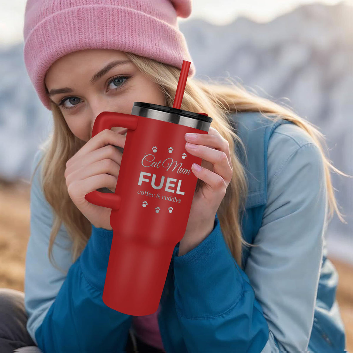 Cat Mum Fuel – Engraved 40oz Tumbler