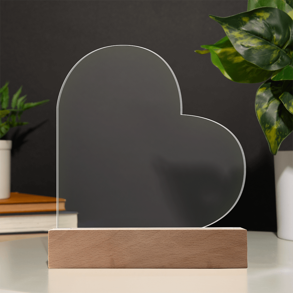 You & Me – Light-Up Acrylic Heart Plaque
