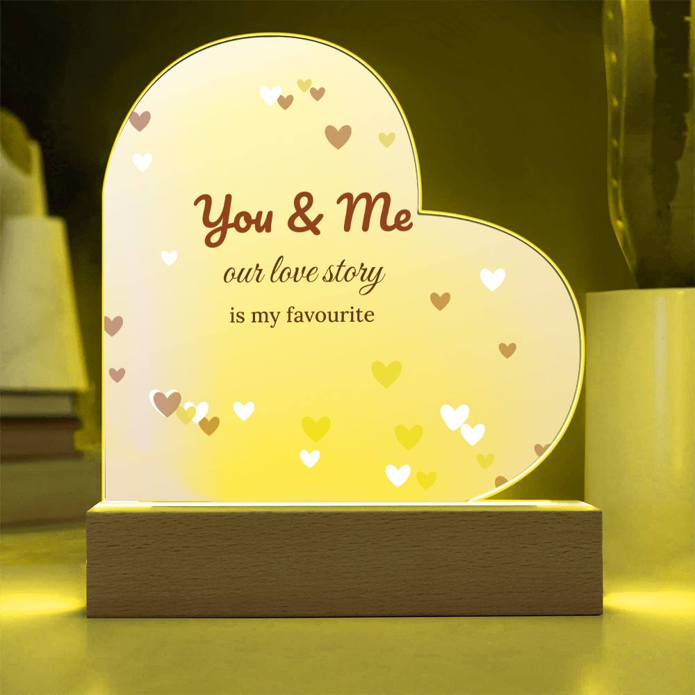 You & Me – Light-Up Acrylic Heart Plaque