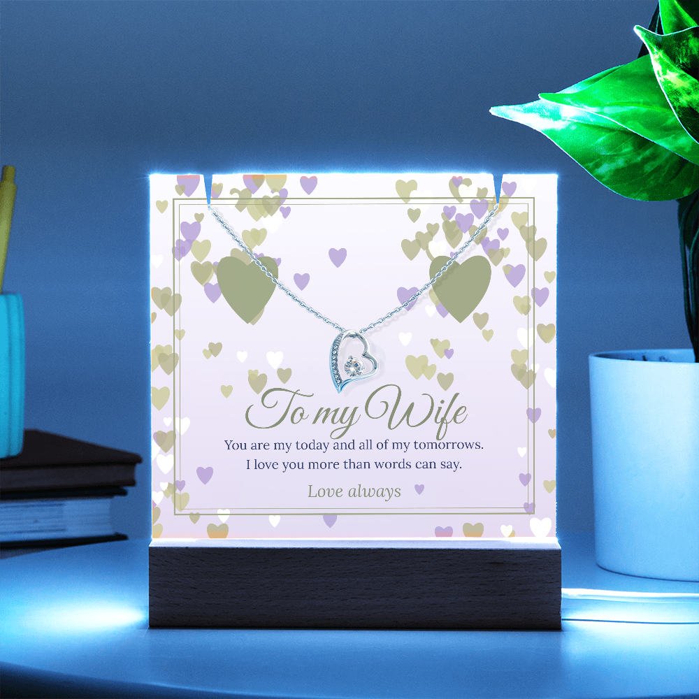 Keepsake LED Plaque & Forever Love Necklace – Wife