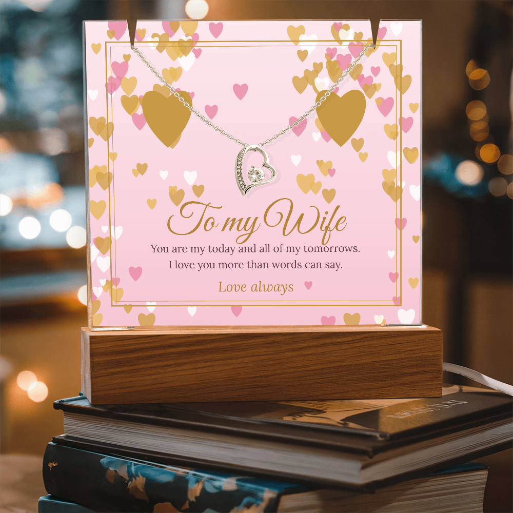 Keepsake LED Plaque & Forever Love Necklace – Wife