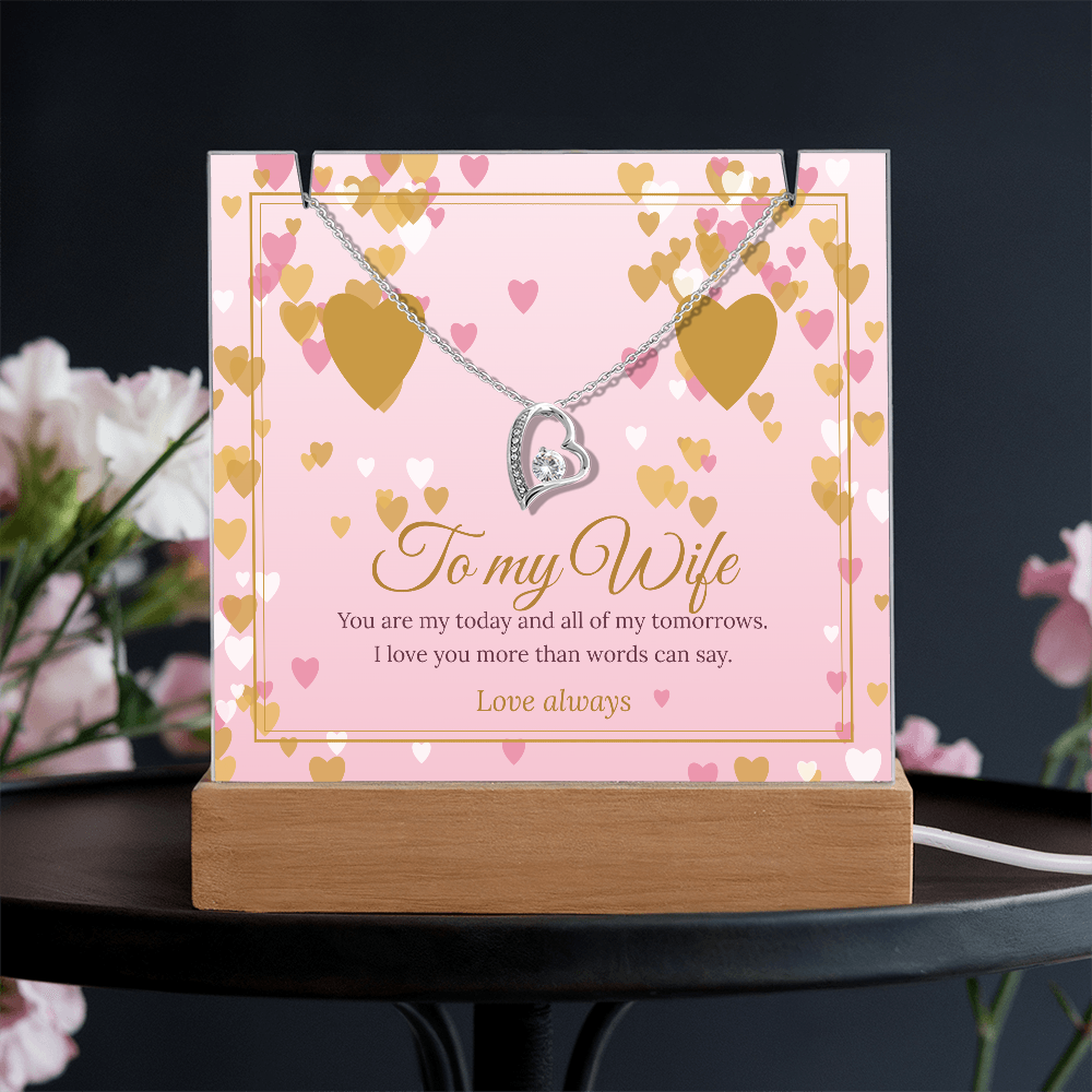 Keepsake LED Plaque & Forever Love Necklace – Wife