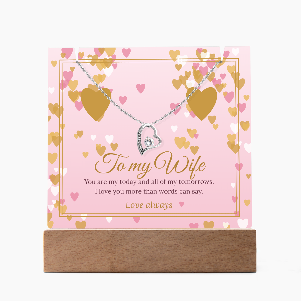 Keepsake LED Plaque & Forever Love Necklace – Wife