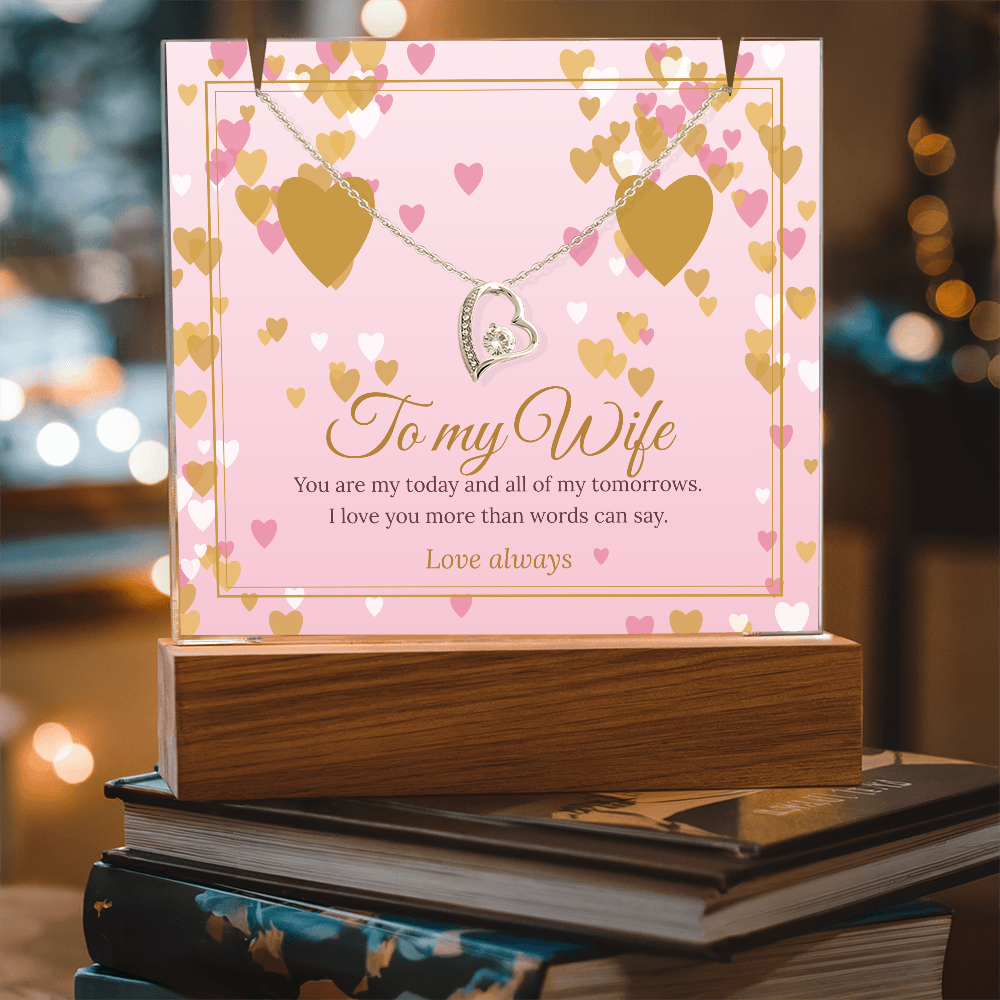 Keepsake LED Plaque & Forever Love Necklace – Wife