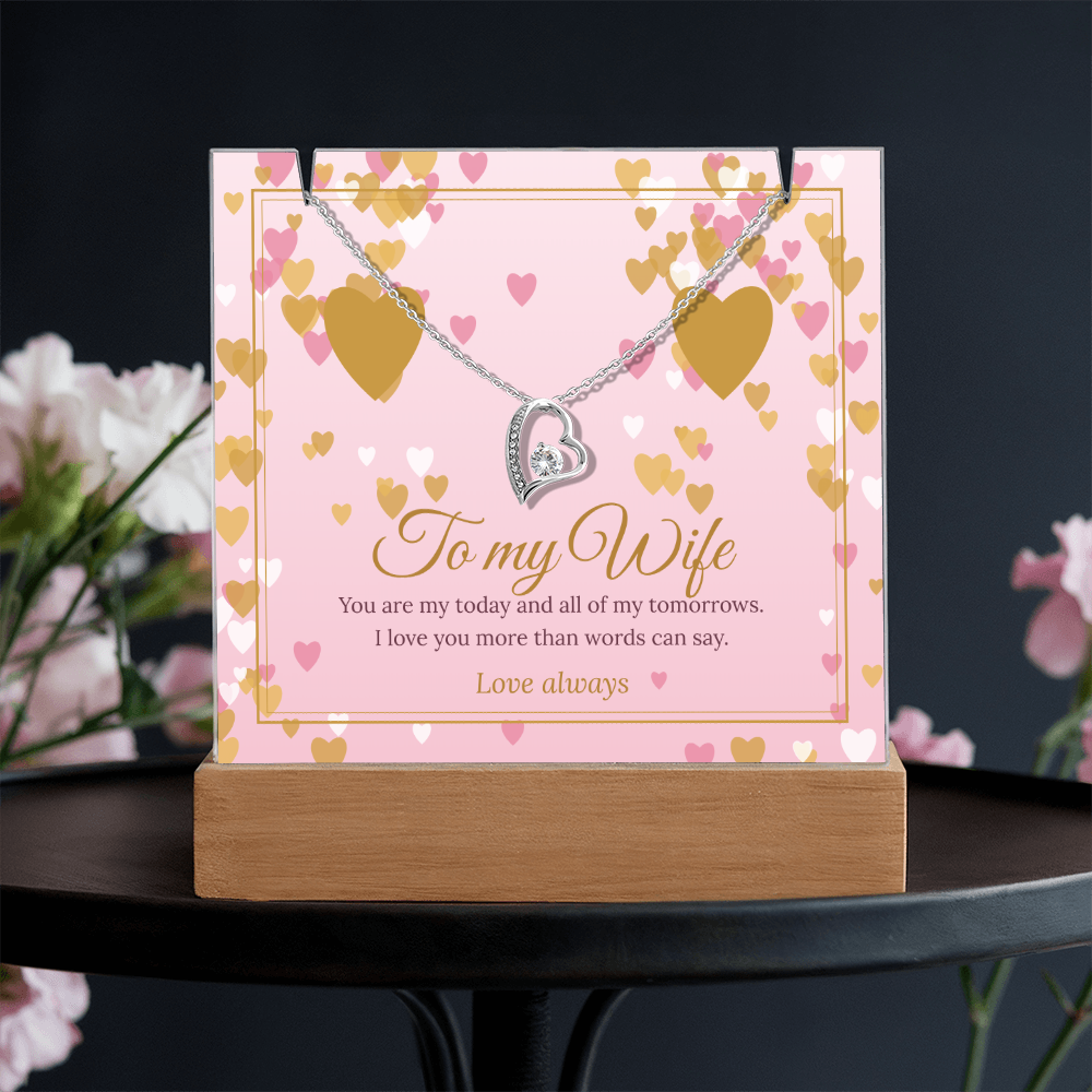 Keepsake LED Plaque & Forever Love Necklace – Wife