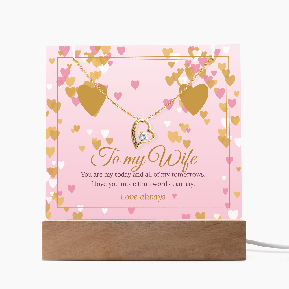 Keepsake LED Plaque & Forever Love Necklace – Wife