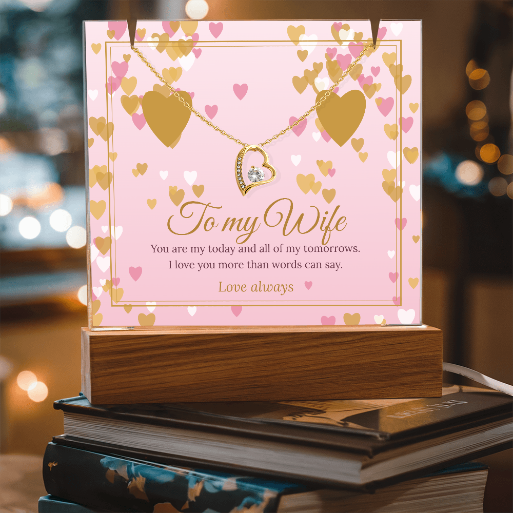Keepsake LED Plaque & Forever Love Necklace – Wife