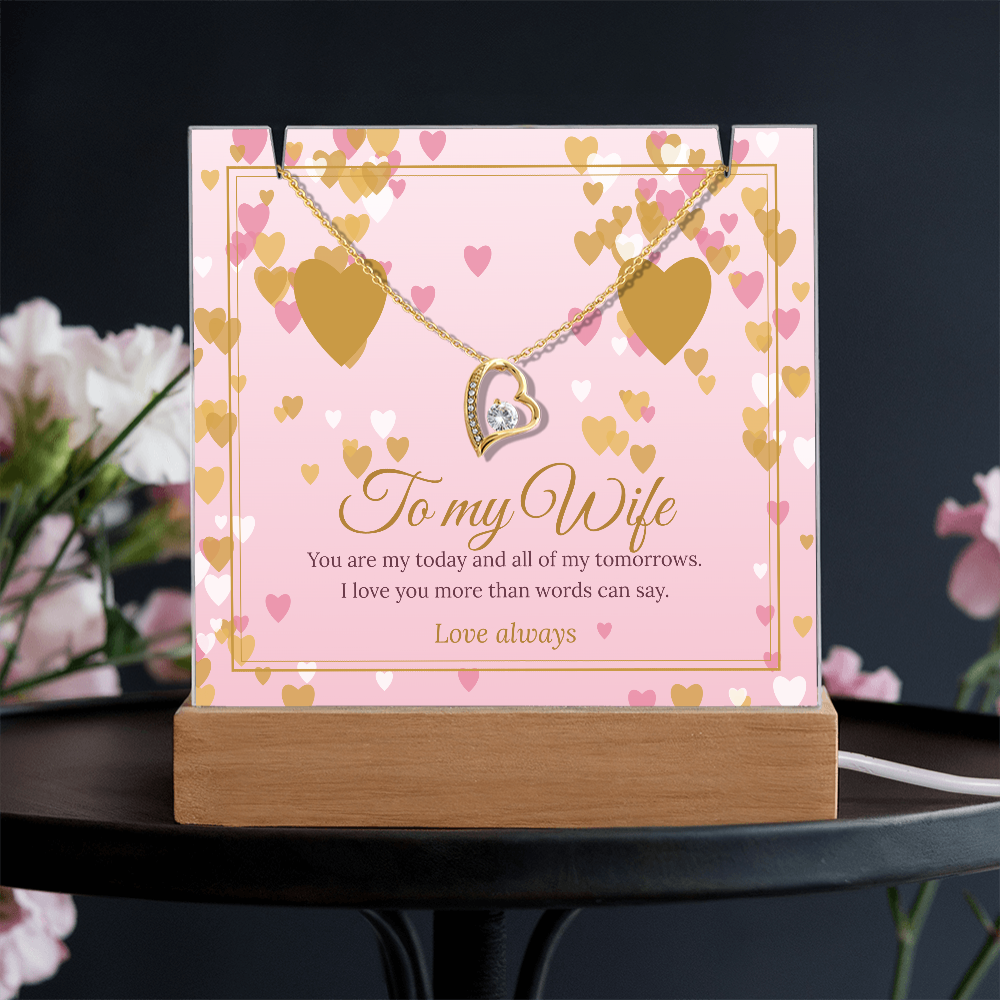 Keepsake LED Plaque & Forever Love Necklace – Wife