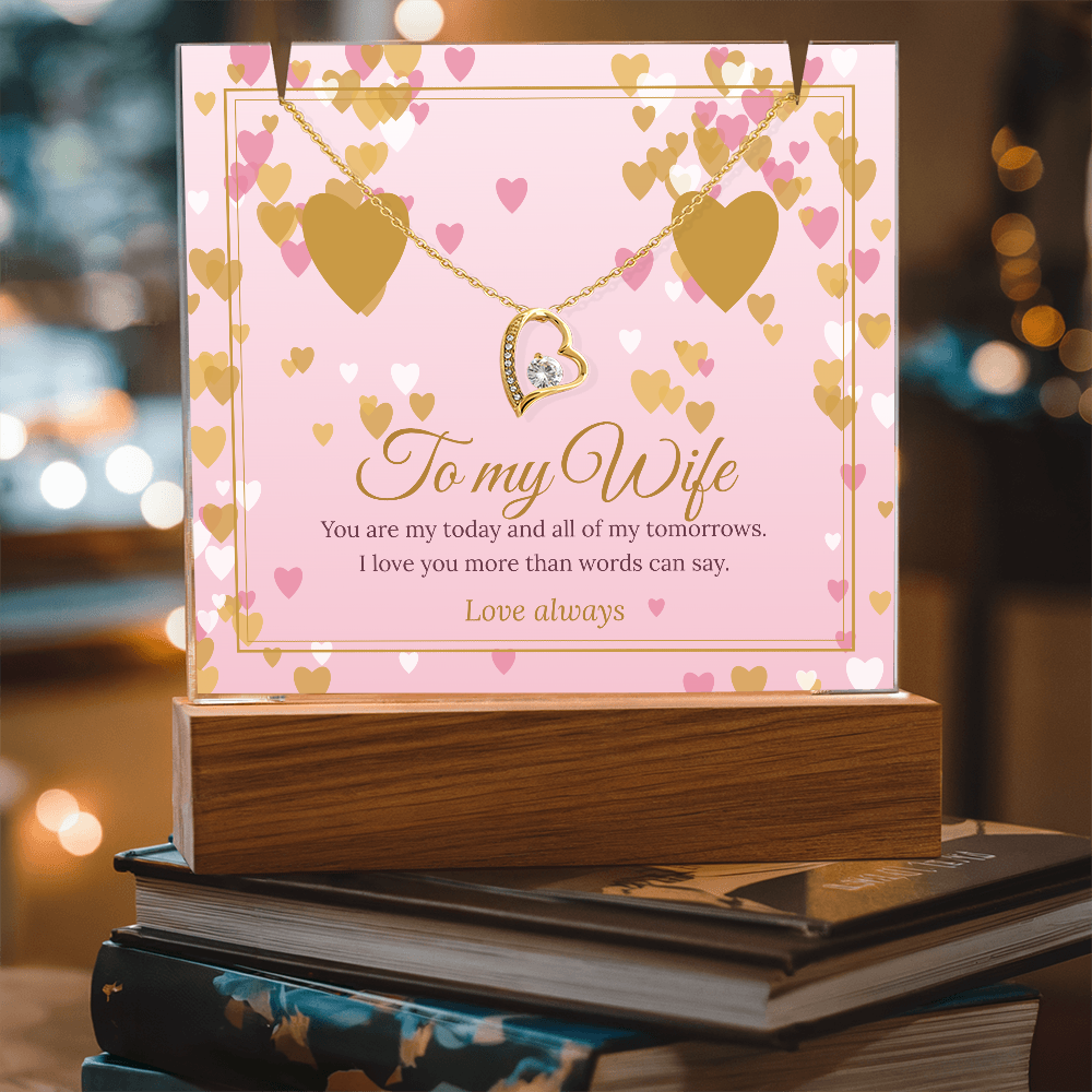 Keepsake LED Plaque & Forever Love Necklace – Wife