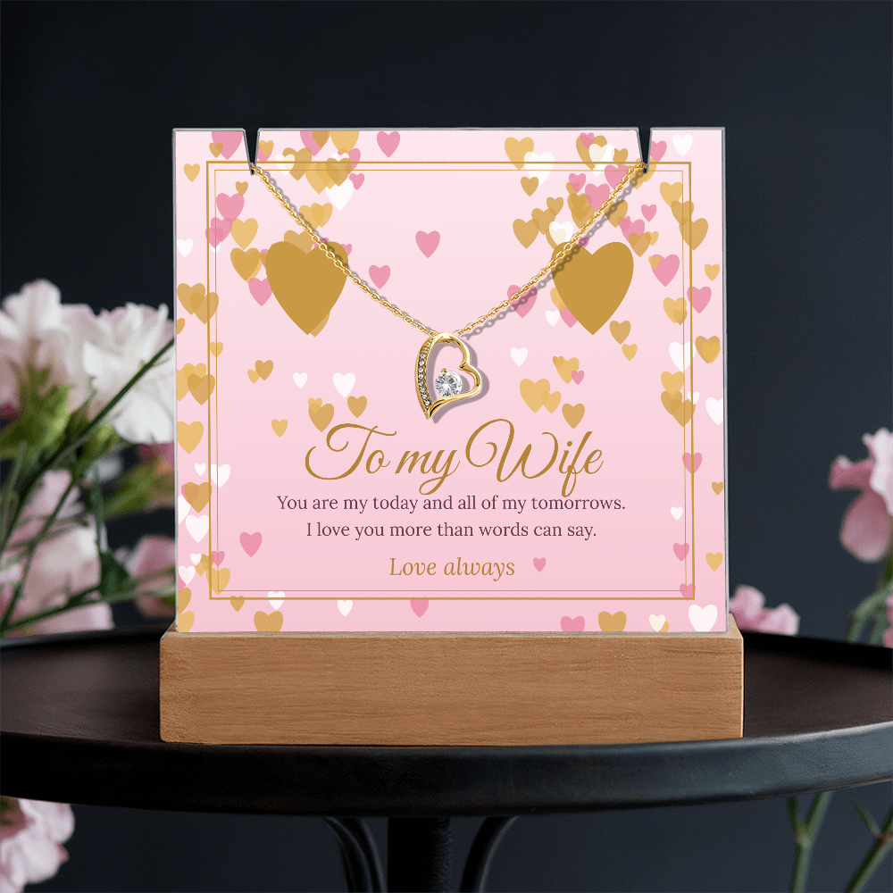 Keepsake LED Plaque & Forever Love Necklace – Wife