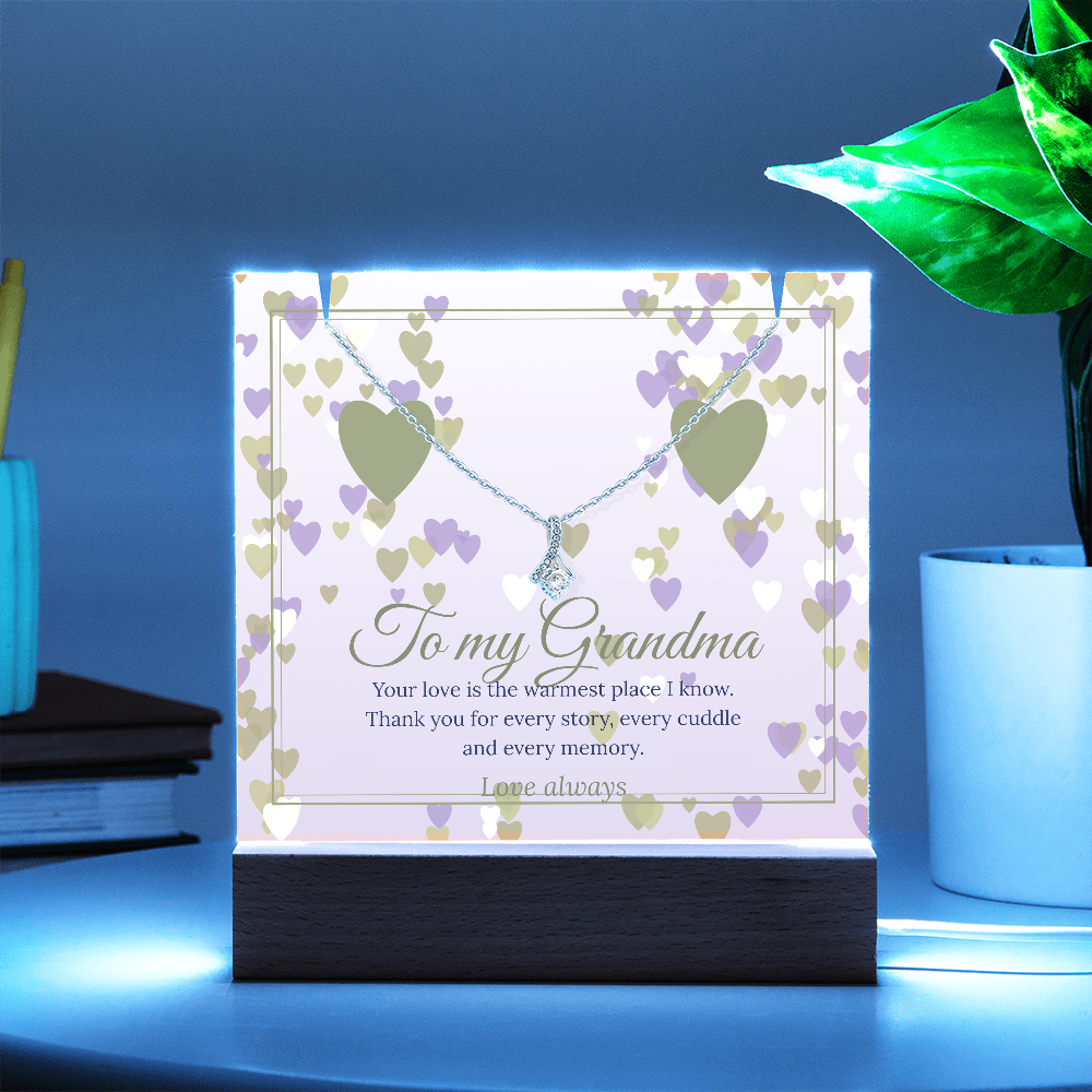 Keepsake LED Plaque & Alluring Beauty Necklace – Grandma