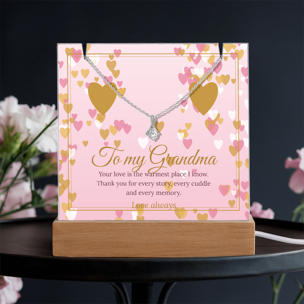 Keepsake LED Plaque & Alluring Beauty Necklace – Grandma