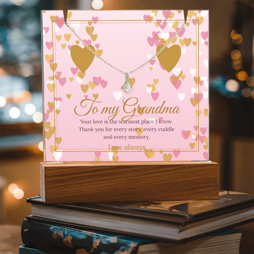 Keepsake LED Plaque & Alluring Beauty Necklace – Grandma