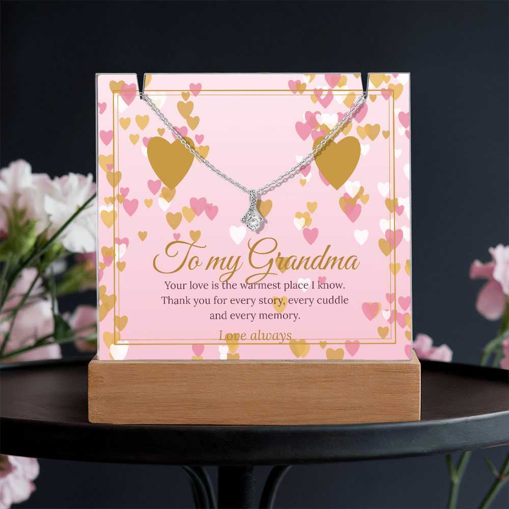 Keepsake LED Plaque & Alluring Beauty Necklace – Grandma