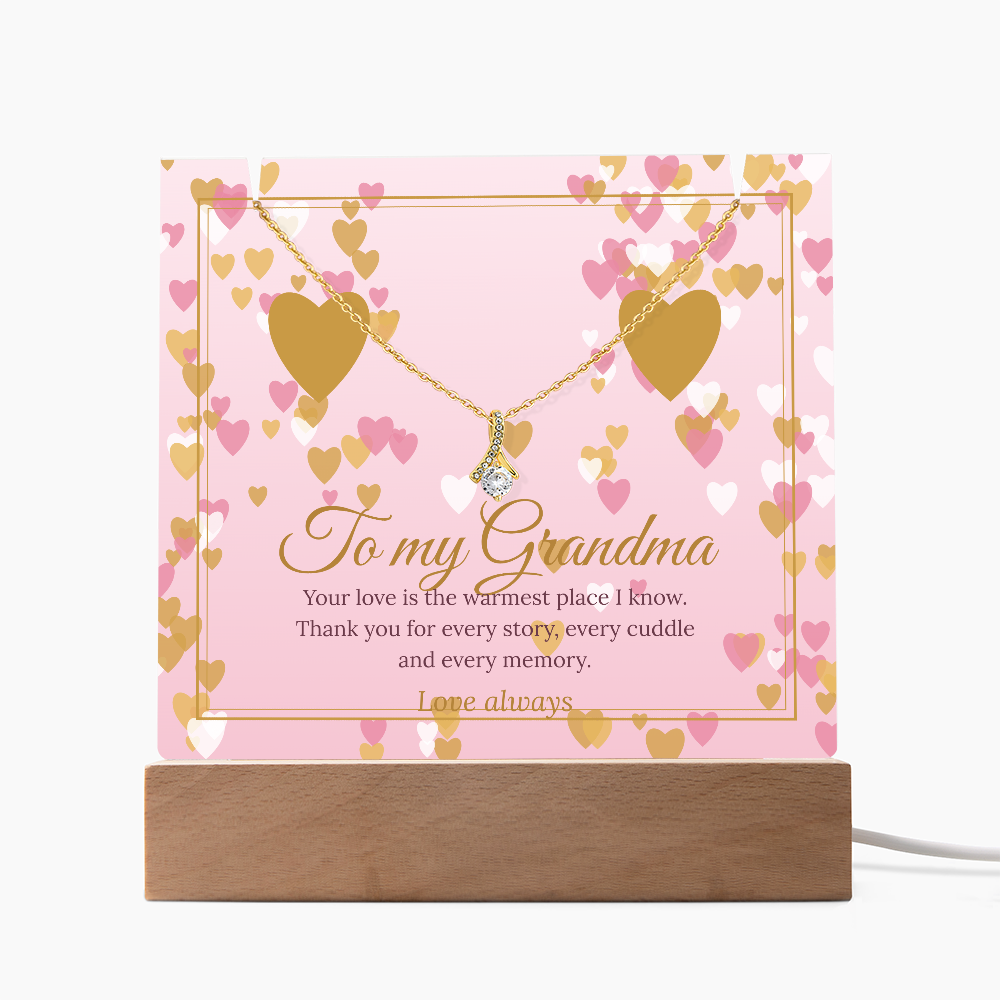 Keepsake LED Plaque & Alluring Beauty Necklace – Grandma
