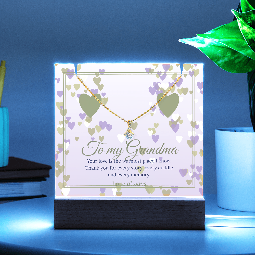 Keepsake LED Plaque & Alluring Beauty Necklace – Grandma