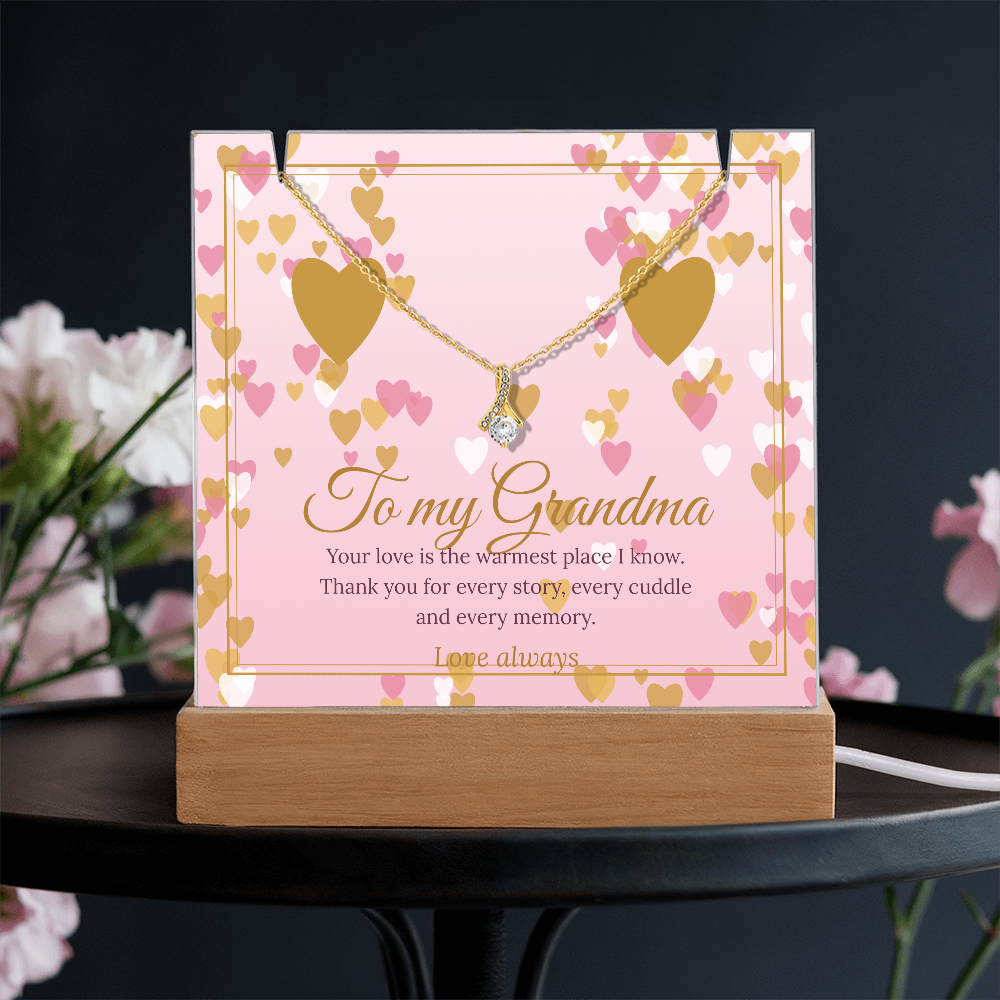 Keepsake LED Plaque & Alluring Beauty Necklace – Grandma