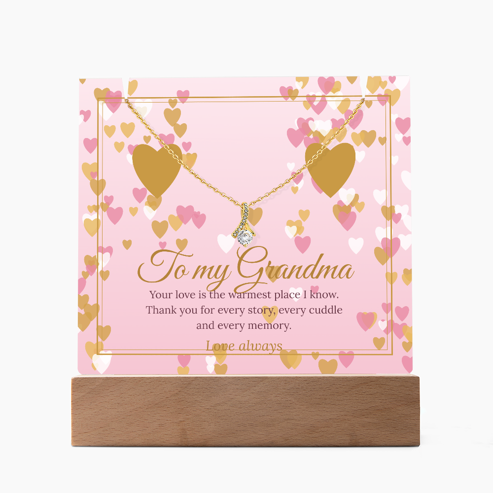 Keepsake LED Plaque & Alluring Beauty Necklace – Grandma