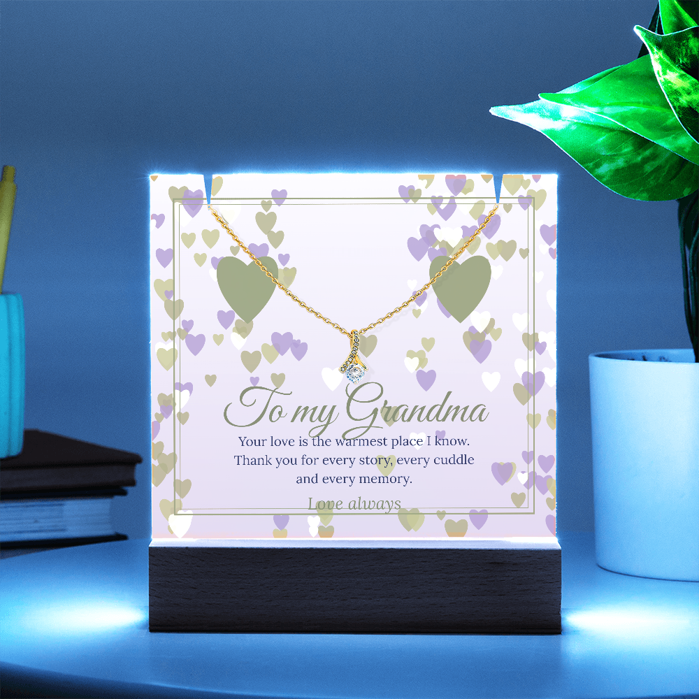 Keepsake LED Plaque & Alluring Beauty Necklace – Grandma