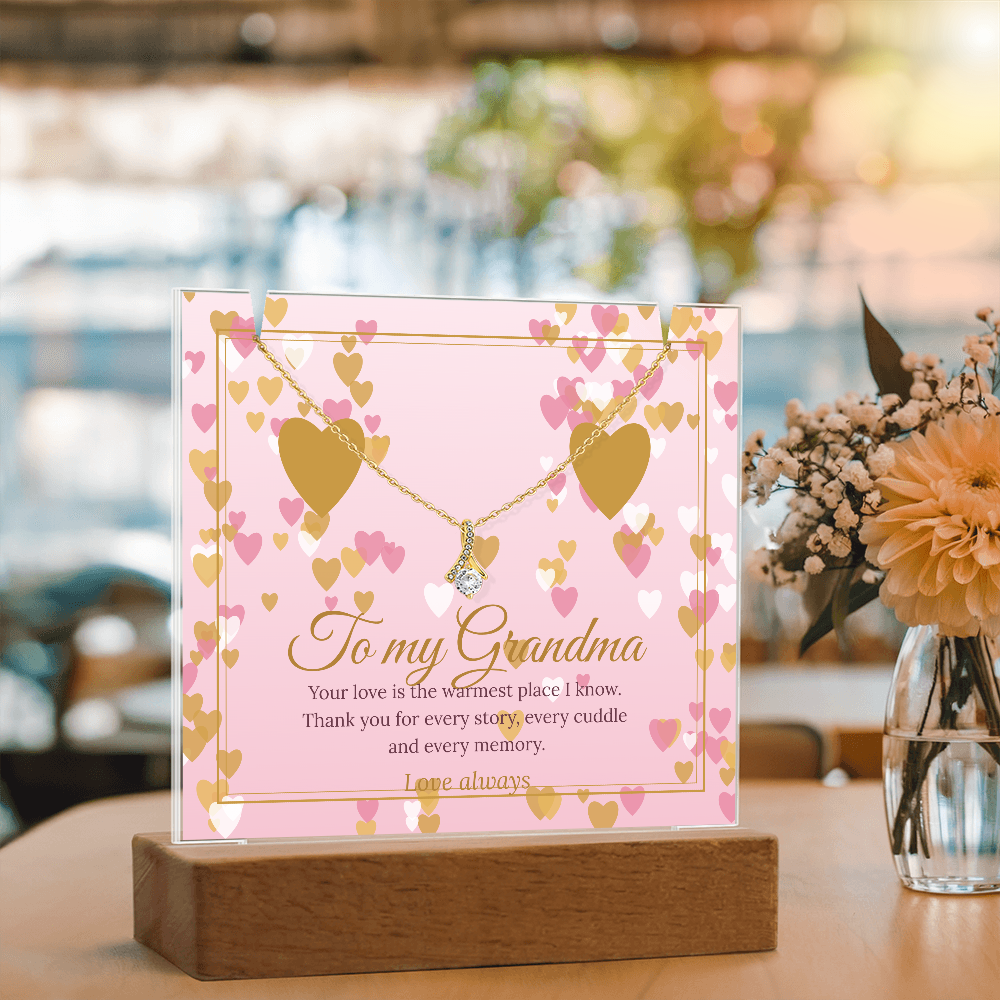 Keepsake LED Plaque & Alluring Beauty Necklace – Grandma