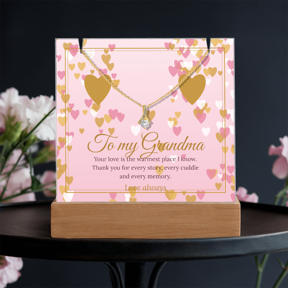 Keepsake LED Plaque & Alluring Beauty Necklace – Grandma