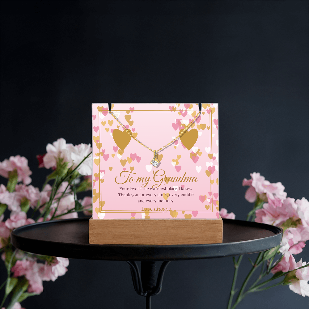 Keepsake LED Plaque & Alluring Beauty Necklace – Grandma