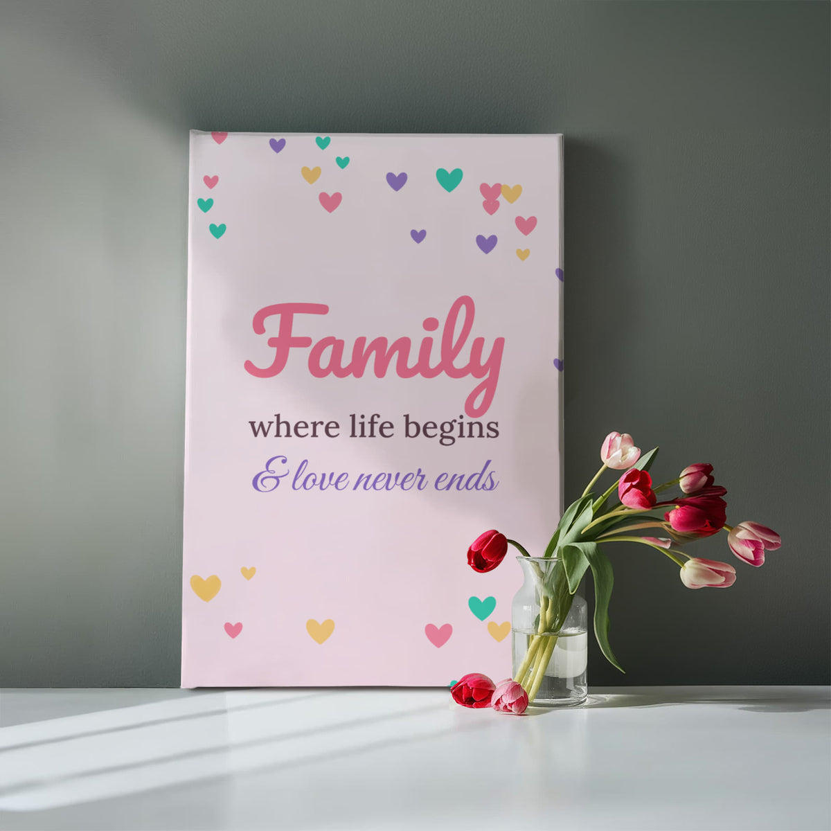 Family – Where Life Begins – Canvas Wall Art