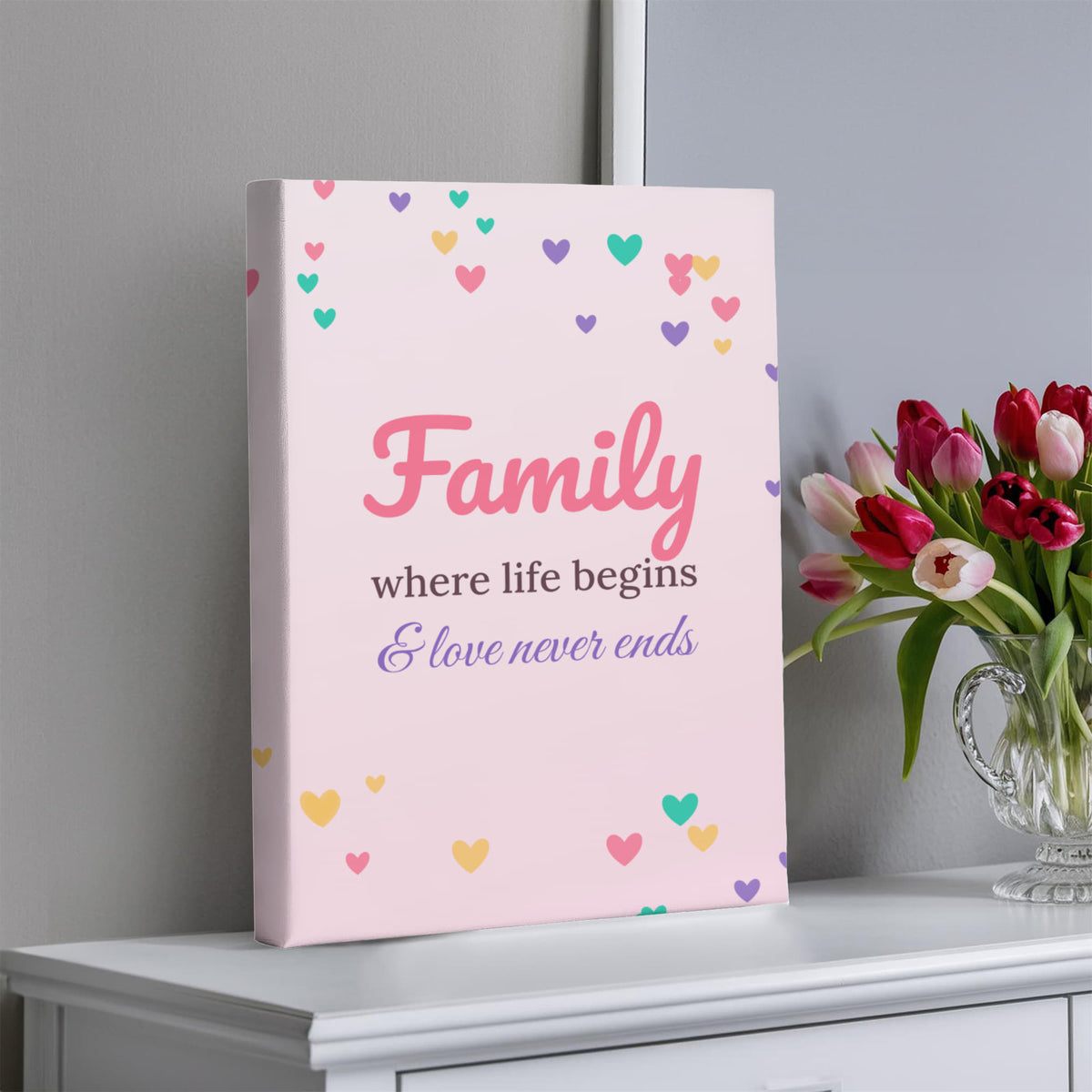 Family – Where Life Begins – Canvas Wall Art