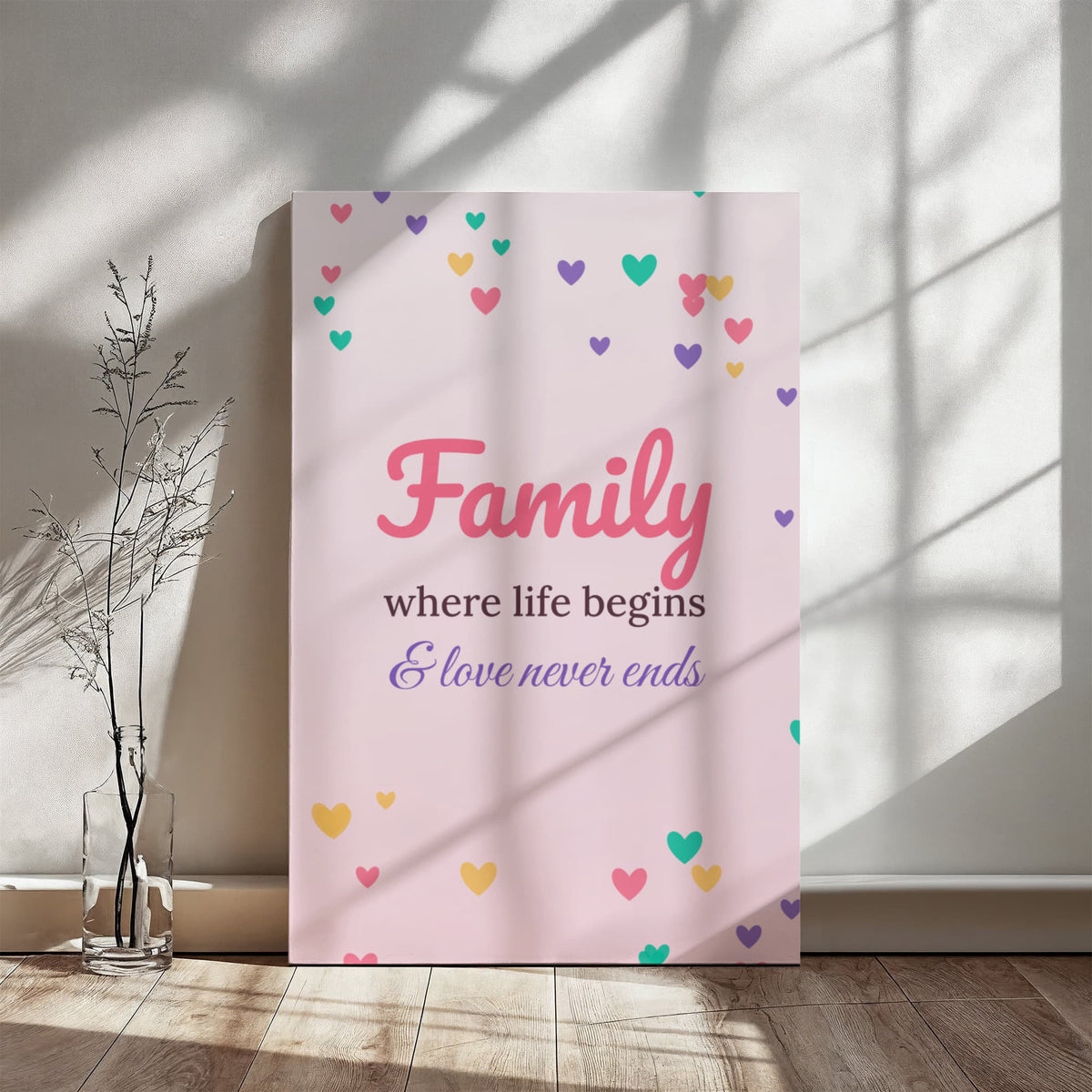 Family – Where Life Begins – Canvas Wall Art