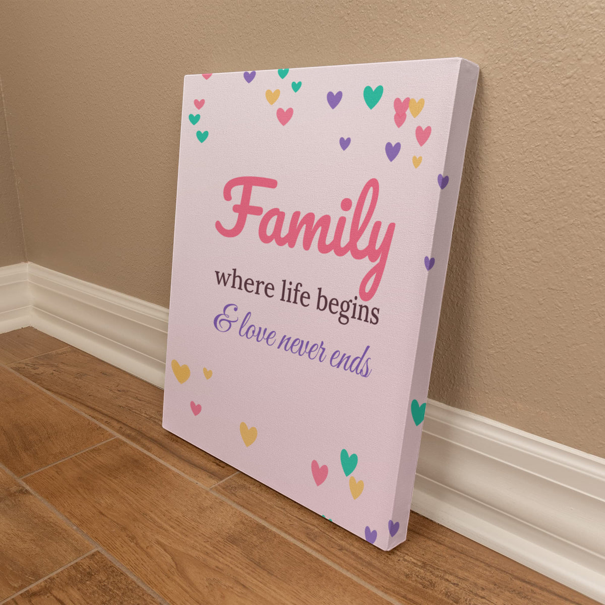 Family – Where Life Begins – Canvas Wall Art
