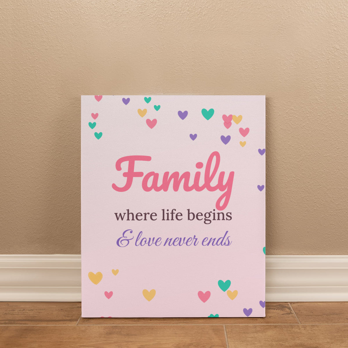 Family – Where Life Begins – Canvas Wall Art