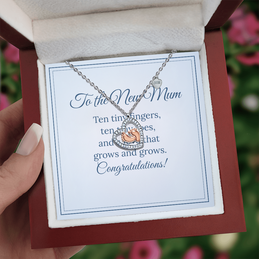 Baby Feet Heart Necklace – To the New Mum