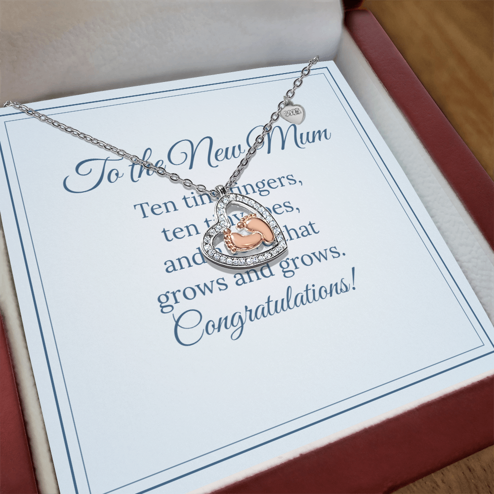 Baby Feet Heart Necklace – To the New Mum