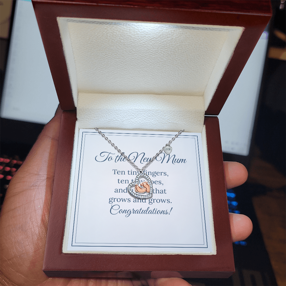 Baby Feet Heart Necklace – To the New Mum